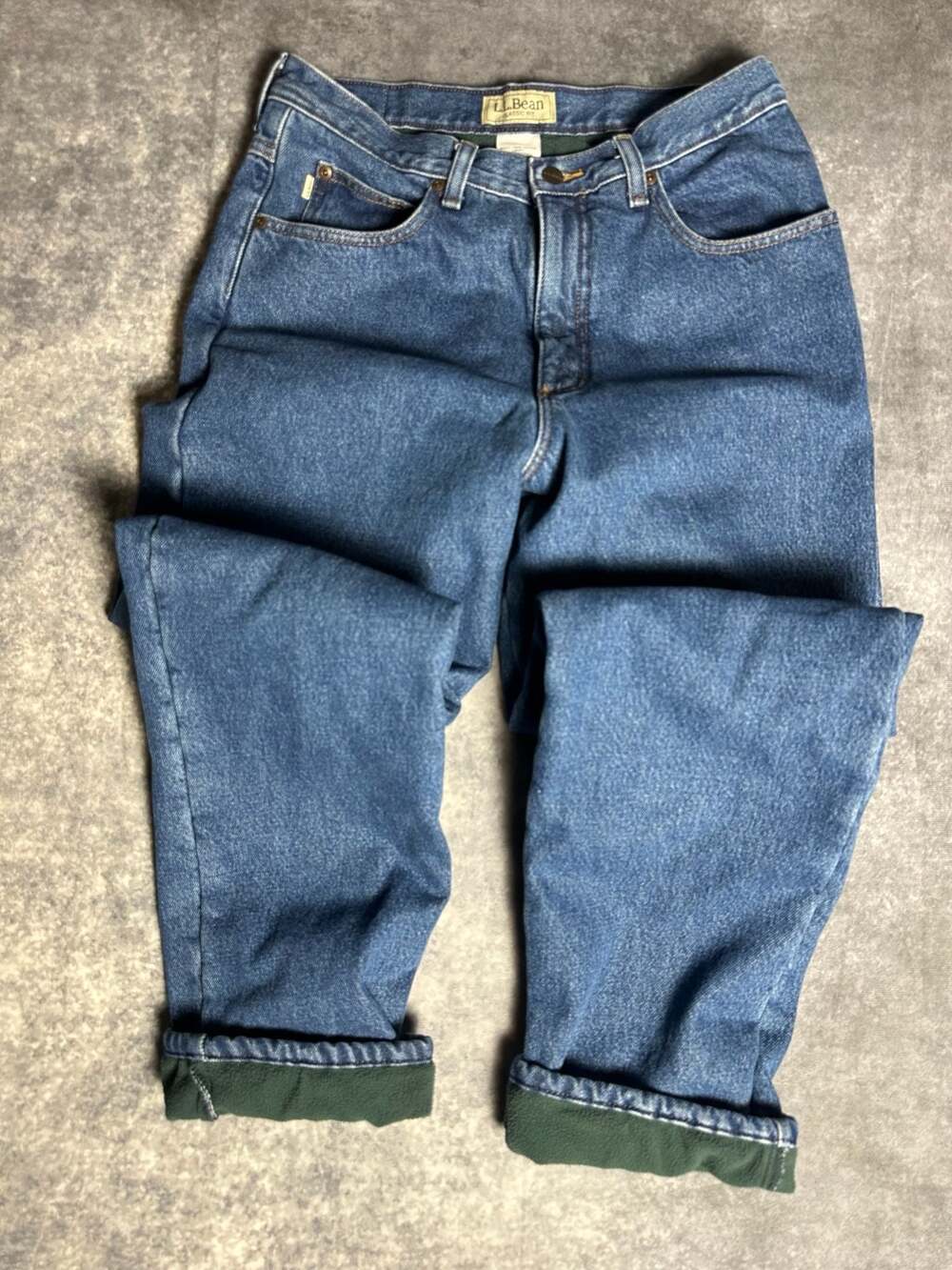 L.L. Bean Classic Fit Fleece Lined Denim Jeans Blue 32x32